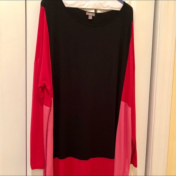Red Pink & Black Color Block Tunic/Dress by J Jill - Picture 5 of 8